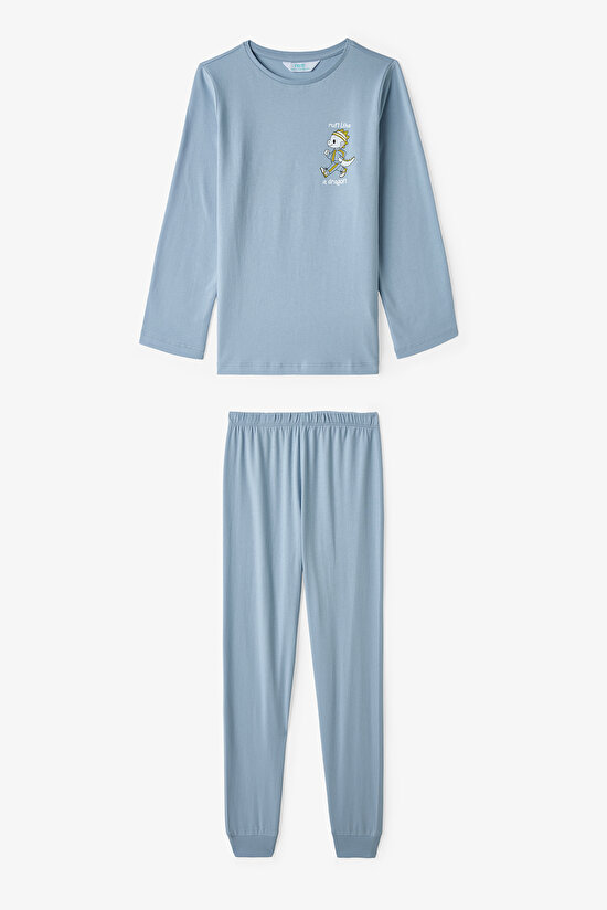 Blue Boys Run Like A Dragon 2in1 Pajama Set - 12