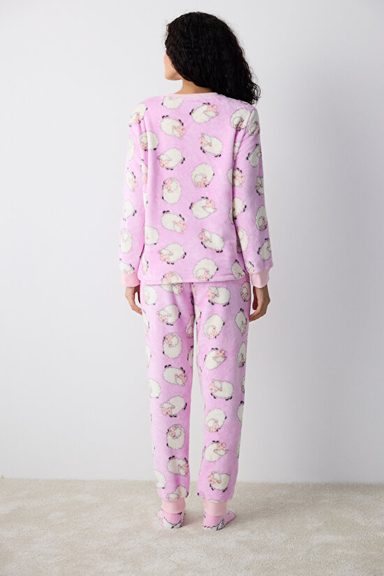 Cute Sheeps Lila Pantolon Pijama Takımı Cute Sheeps Lila Pantolon Pijama Takımı - 6