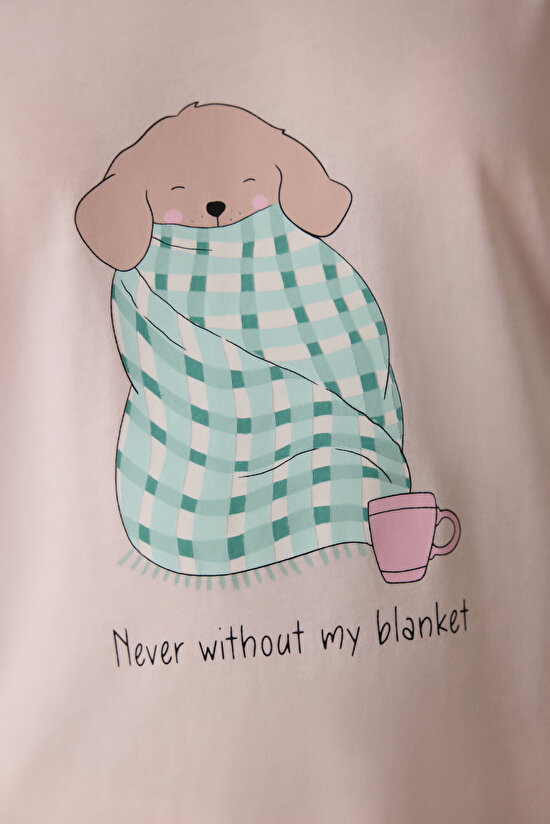 Lila Blanket Slogan Printed Crew Neck Long Sleeve Pajama Set Lila Blanket Slogan Printed Crew Neck Long Sleeve Pajama Set - 4