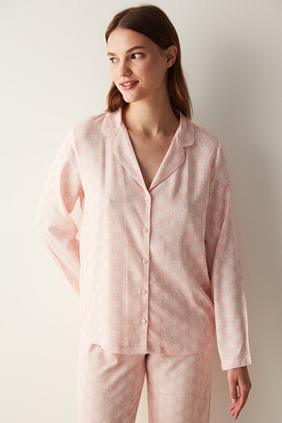 Josie Pink Printed LS Pants Shirt Pyjamas Set - 2