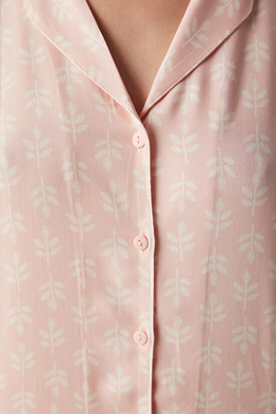 Josie Pink Desenli Gömlek Pantolon Pijama Takımı - 4