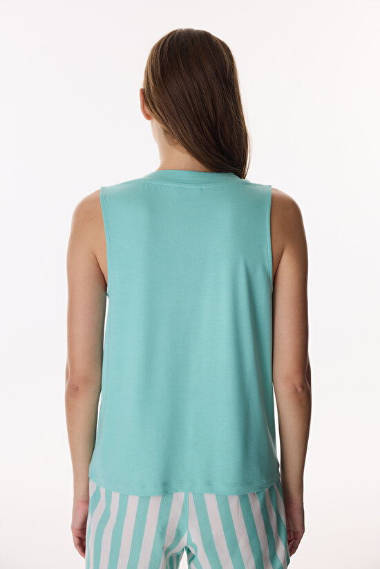 Mint Yeşili Hailey Atlet Pijama Üstü - 4