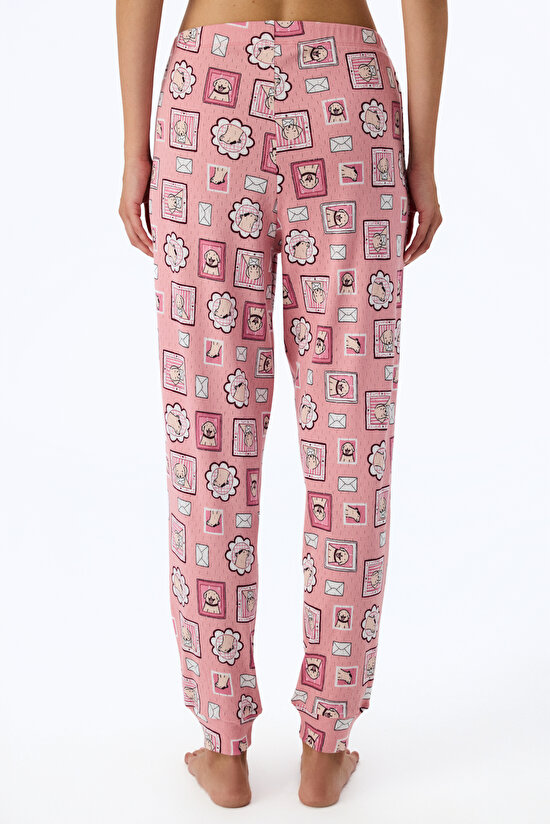 Pembe Postcard Pointel Pijama Altı - 2