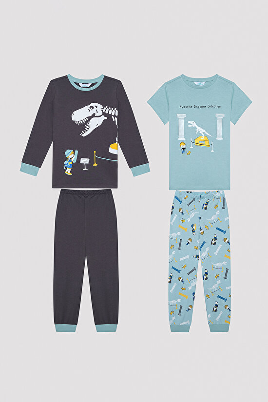 Erkek Çocuk Skeleton Çok Renkli 2li Pijama Takımı - 1
