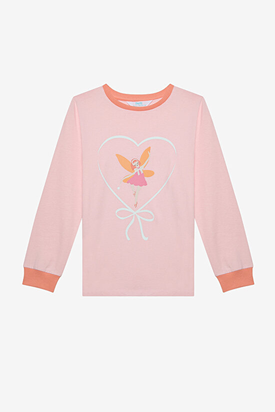 Kız Çocuk Put On Ribbon Pamuklu 2li Çok Renkli Pijama Takımı - 3