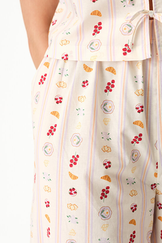 Colorful Morning Time Printed Pants Pajama Set - 3