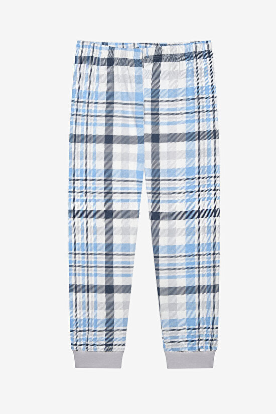 Pamuklu Erkek Çocuk Plaid 2li Çok Renkli Pijama Takımı - 4