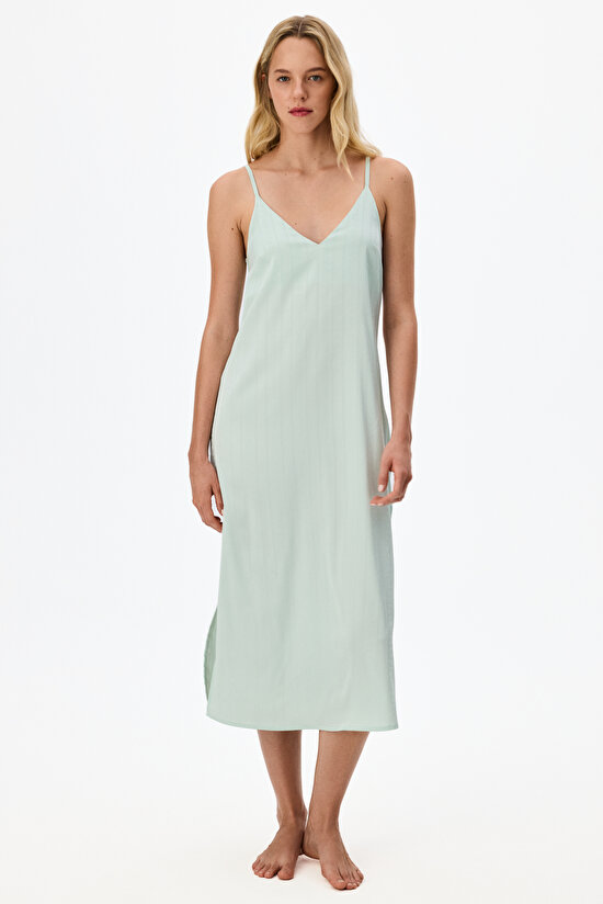 Mint Aurora Satin Floral Nightgown - 2