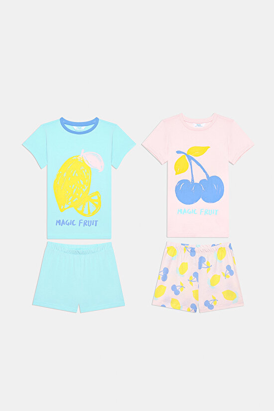 Kız Çocuk Fruits Çok Renkli 2li PijamaTakımı - 1
