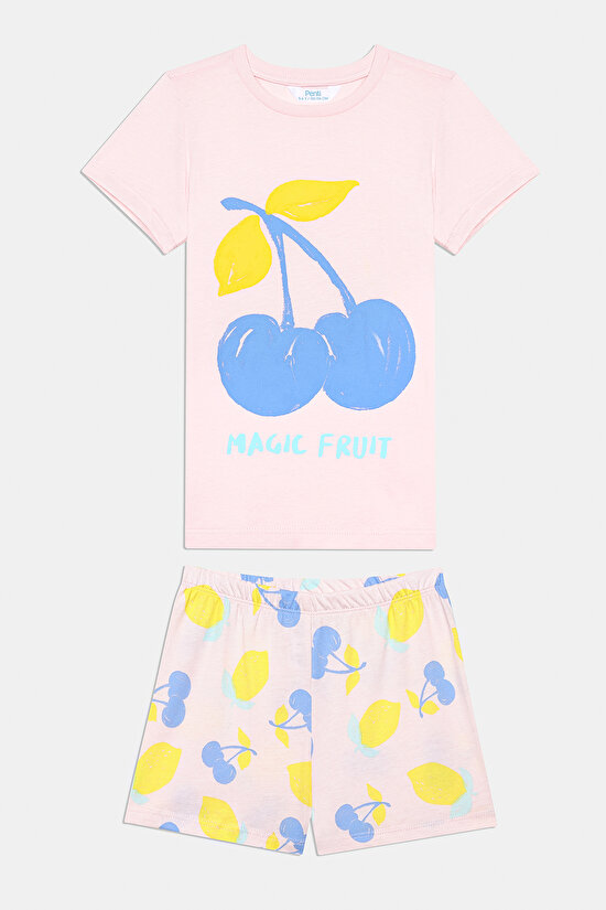 Kız Çocuk Fruits Çok Renkli 2li PijamaTakımı - 5