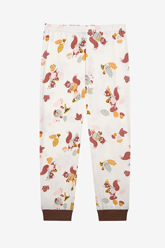 Pamuklu Kız Çocuk Gross 2li Çok Renkli Pijama Takımı - 4