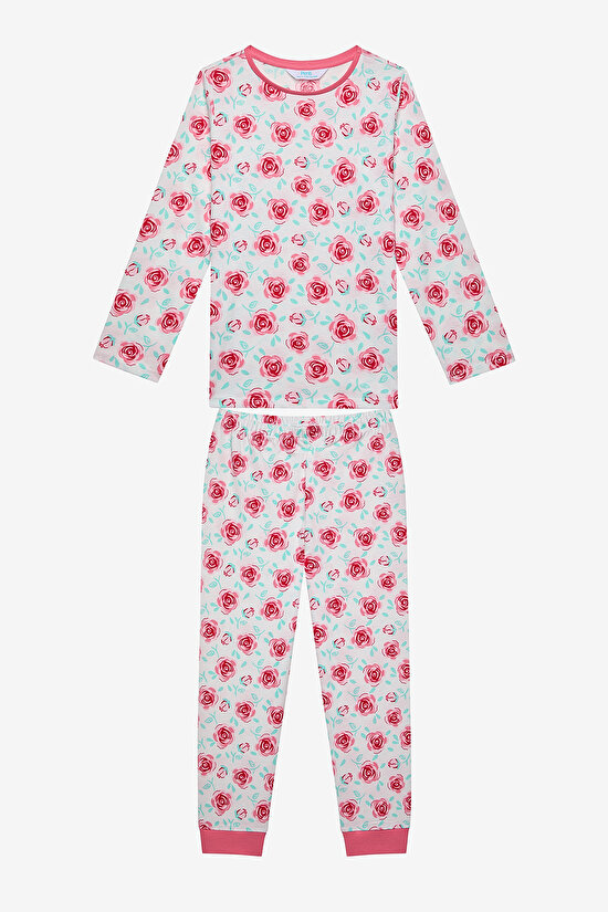 Kız Çocuk Rose Pamuklu 2li Çok Renkli Pijama Takımı - 3