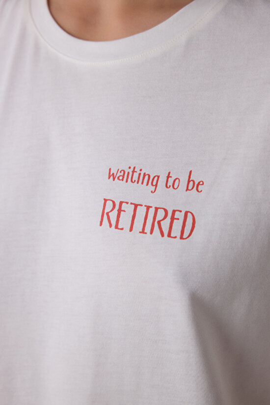 Mercan Chill Day Bisiklet Yaka Çizgili Pamuklu  Kısa Kol Pijama Takımı - 3