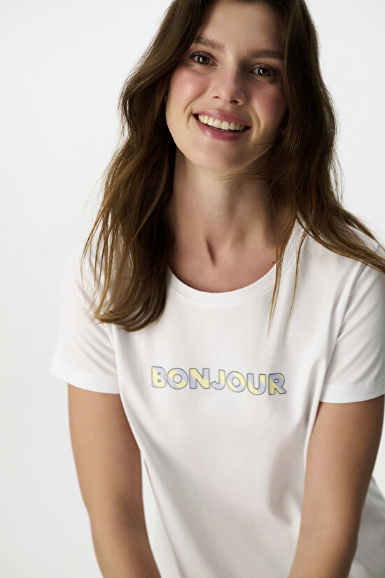 Renkli Ent Bonjour Pamuklu Kapri Pijama Takımı - 4