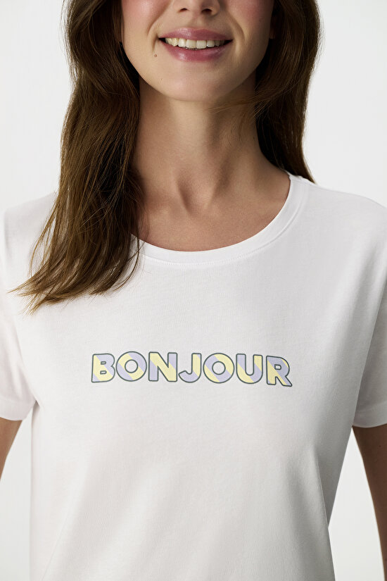 Renkli Ent Bonjour Pamuklu Kapri Pijama Takımı - 5