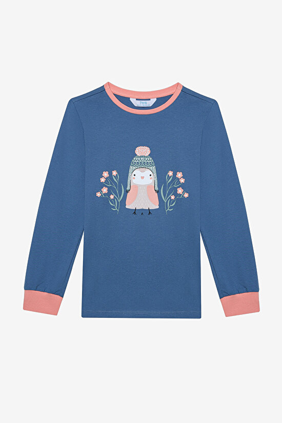 Pamuklu Kız Çocuk Woodland 2li Çok Renkli Pijama Takımı - 6