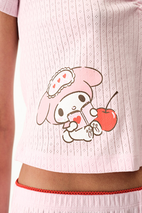 Pink Licensed My Melody Pointel Shorts Pajama Set - 2