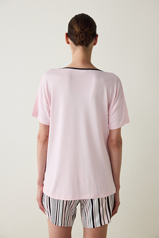 Penti Aging Açık Pembe Collagen Etkili V Yaka Kısa Kollu Şortlu Pijama Takımı Penti Aging Açık Pembe Collagen Etkili V Yaka Kısa Kollu Şortlu Pijama Takımı - 4