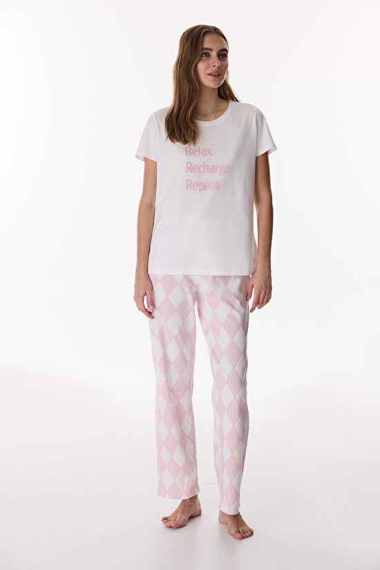 Colorful Recharge Pants Pajama Set - 1