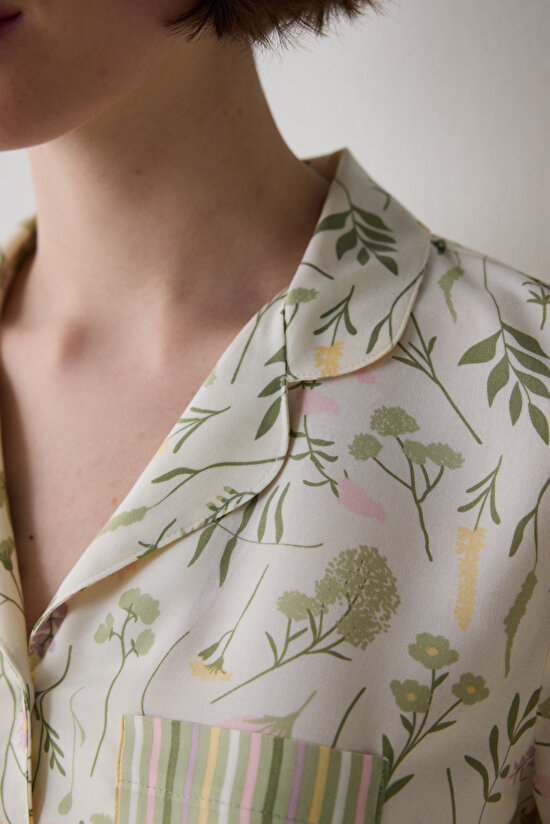 Iris Chally Gömlek Pantolon Çok Renkli Pijama Takımı - 3