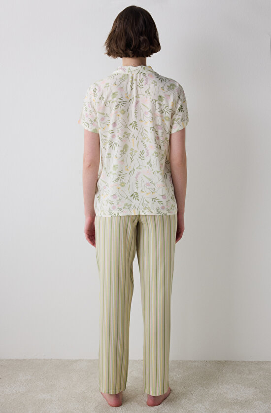 Iris Chally Gömlek Pantolon Çok Renkli Pijama Takımı - 4