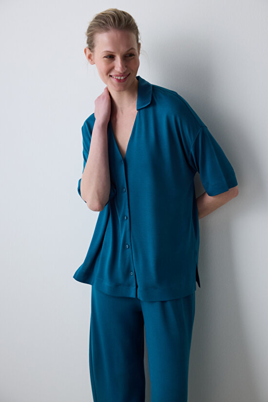 Collagen Shirt Short Dark Grey PJ Set Collagen Shirt Short Dark Grey PJ Set - 3