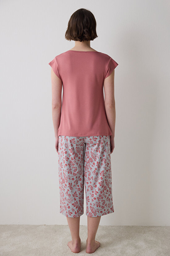 Mia Kapri Gül Kurusu Pijama Takımı - 5