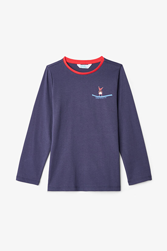 Erkek Çocuk Acrobat Çizgili Pamuklu Uzun Kollu 2'li Pijama Takımı - 6