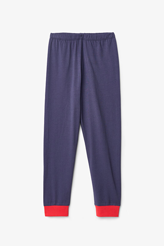 Erkek Çocuk Acrobat Çizgili Pamuklu Uzun Kollu 2'li Pijama Takımı - 7