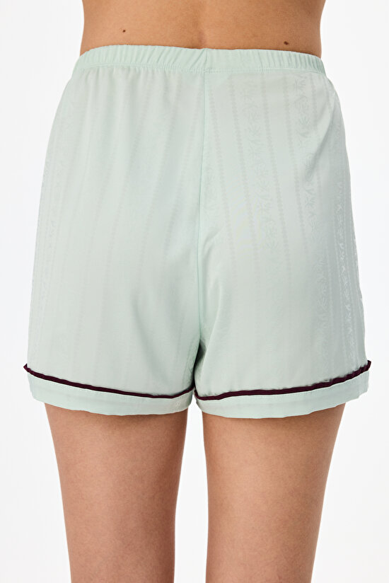 Mint Aurora Satin Floral Pyjama Shorts - 2
