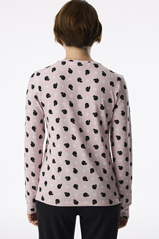 Lilac Moody Printed Animal Print Long Sleeve Pyjama T-Shirt - 2