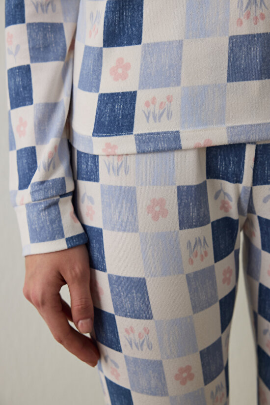 Multi Color Pink Garden Pant PJ Set - 3