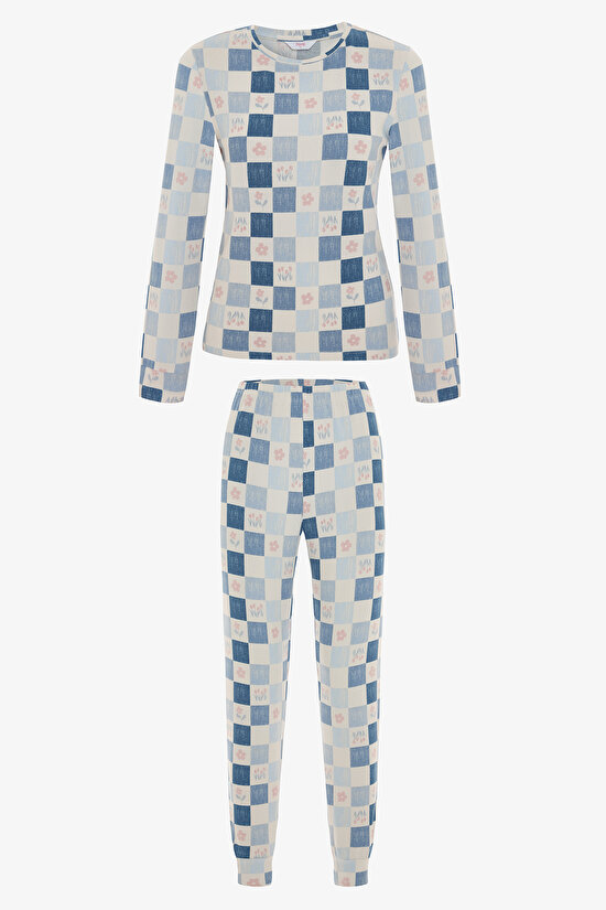 Multi Color Pink Garden Pant PJ Set - 5