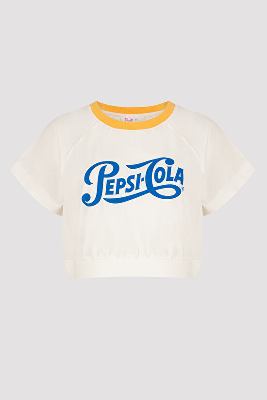 Beyaz Pepsi Kısa Kollu Tişört Pijama Üstü - 7