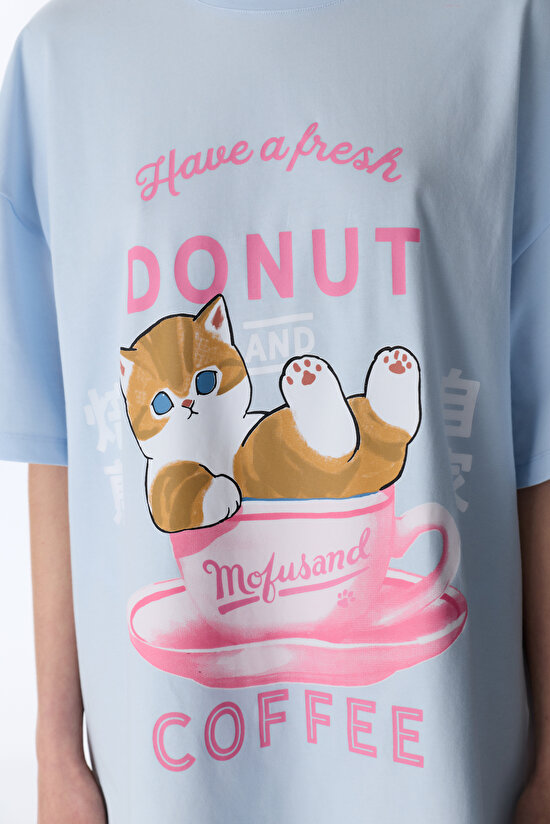 Açık Mavi Lic Mofusand Gecelik - 3