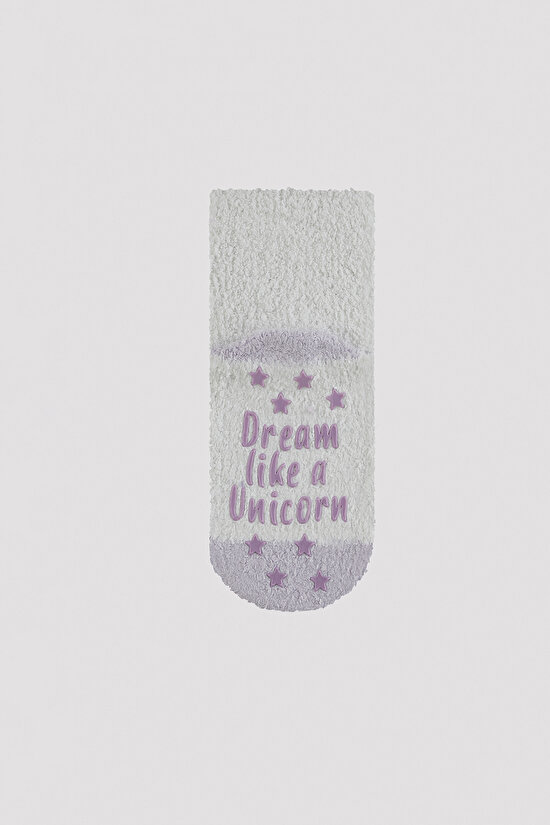 Kız Çocuk Sweet Dot Unicorn Beyaz Soket Çorap - 2