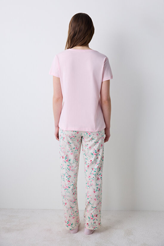 Pink Roses Pantolon Pijama Takımı - 4