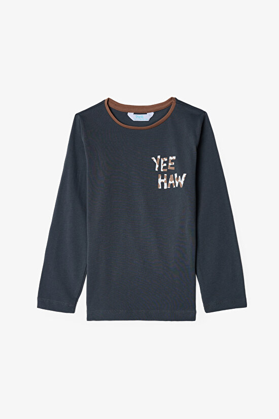 Erkek Çocuk İnek Desenli Uzun Kollu Pamuklu 2'li Pijama Takımı - 6