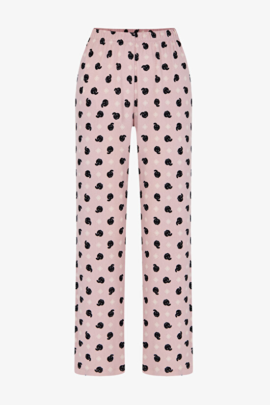 Lilac Moody Printed Animal Print Pyjama Bottoms - 1