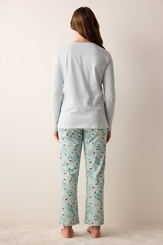 Picnic Time Gül Kurusu Pembe Pantolon Pijama Takımı - 5