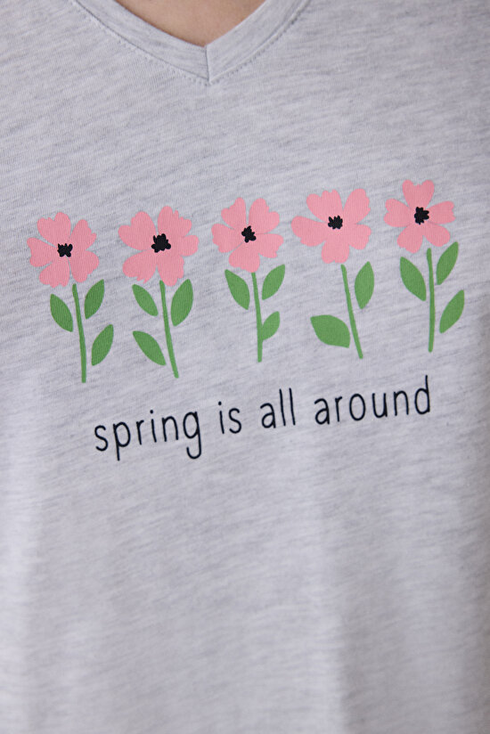 Spring Time Kapri Çok Renkli Pijama Takımı - 3