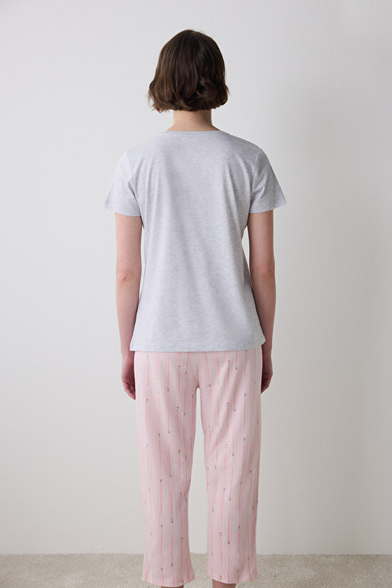 Spring Time Kapri Çok Renkli Pijama Takımı - 4