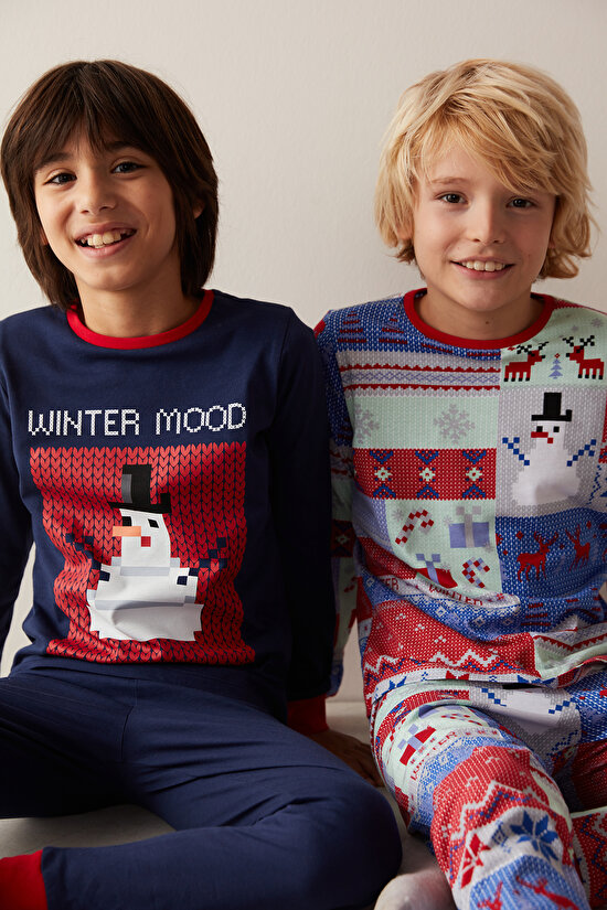 Erkek Çocuk Kış Temalı Pijama Takımı - 1