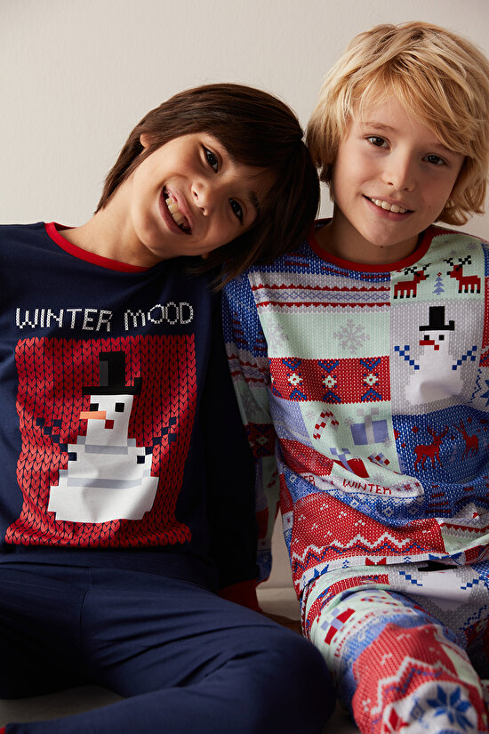 Erkek Çocuk Kış Temalı Pijama Takımı - 2