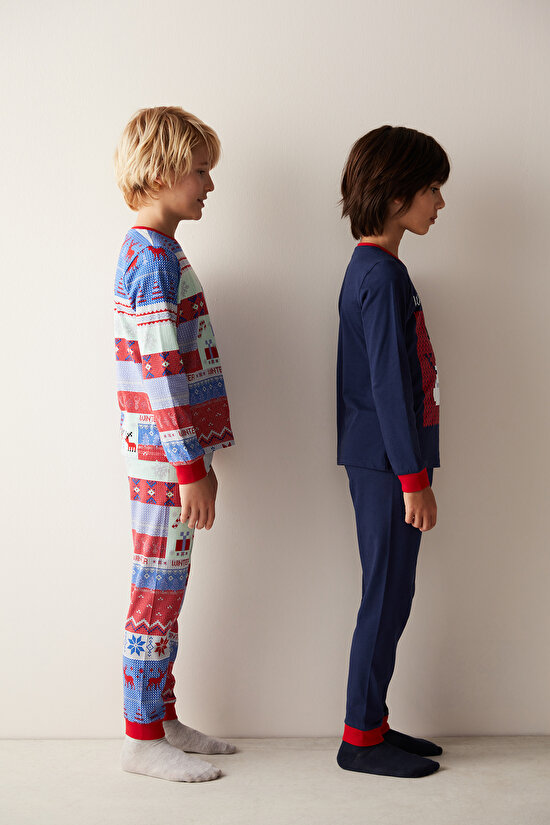 Erkek Çocuk Kış Temalı Pijama Takımı - 4