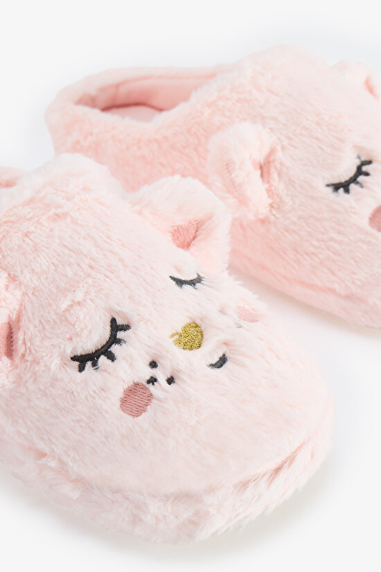 Light Pink Sleepy Bear Slippers - 3