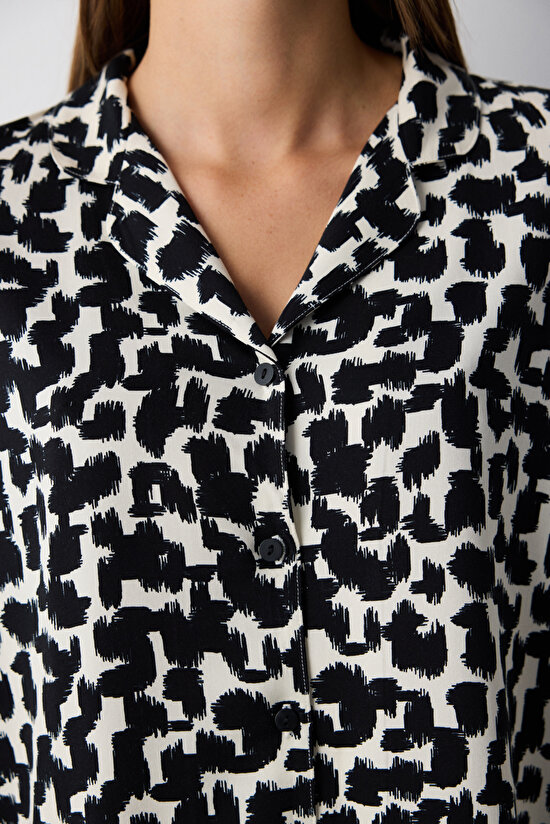 Aurora Çok Renkli Gömlek Pantolon Pijama Takımı - 5