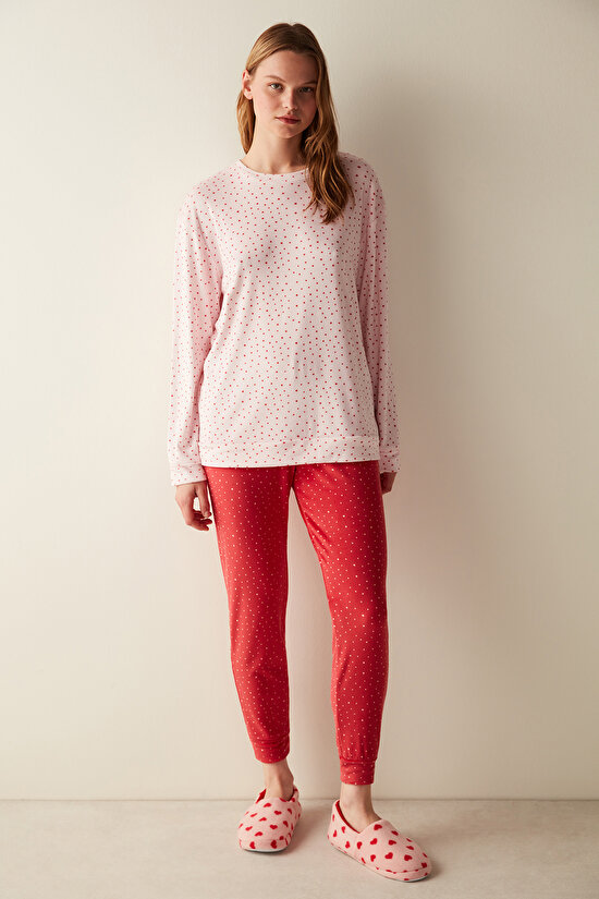 Pink Star Fuzzy Sweatshirt PJ Top - 1