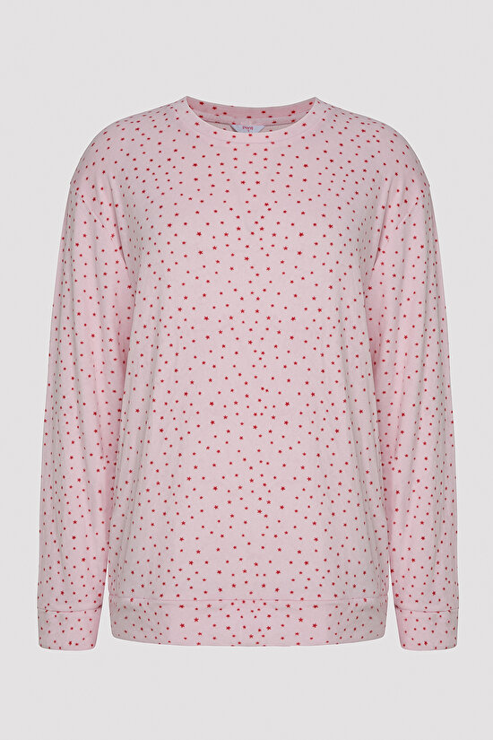 Pink Star Fuzzy Sweatshirt PJ Top - 7
