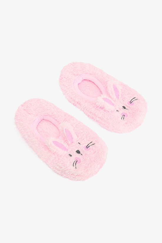 Pink Girls Rabbit Embroidered Accessory Non-Slip Sole Household Shoe - 3